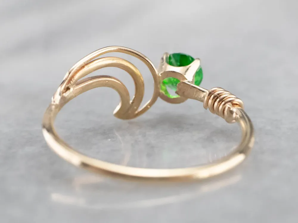 Roestvrij Staal Modernist Olijfgroen Garnet Ring