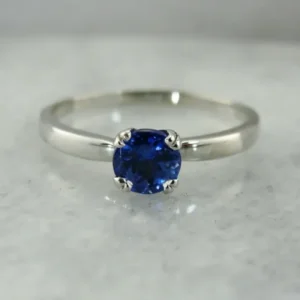 Roestvrij Staal Sapphire Solitaire Platinum Engagement Ring