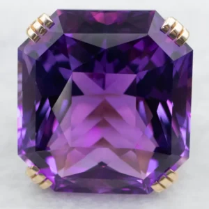 Roestvrij Staal Stunning Overmaat Amethyst Statement Ring
