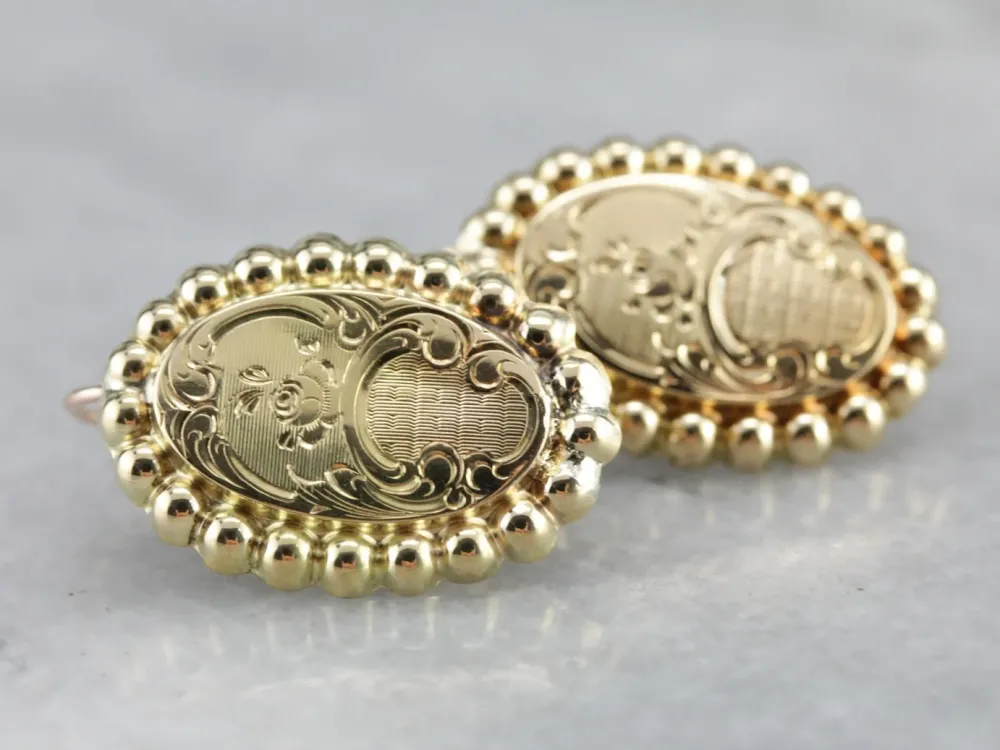 Roestvrij Staal Vintage Floral Verguld Drop Earrings
