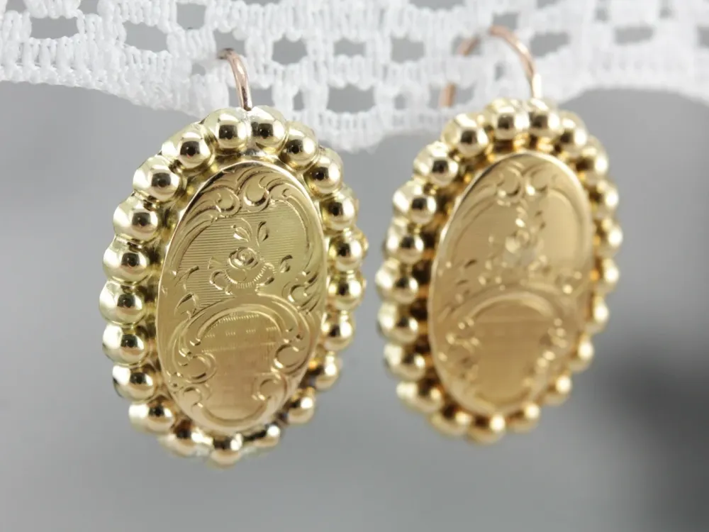 Roestvrij Staal Vintage Floral Verguld Drop Earrings