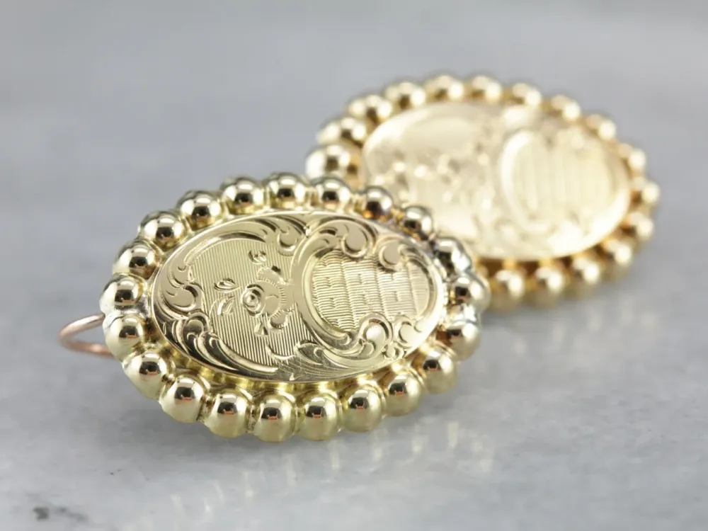 Roestvrij Staal Vintage Floral Verguld Drop Earrings