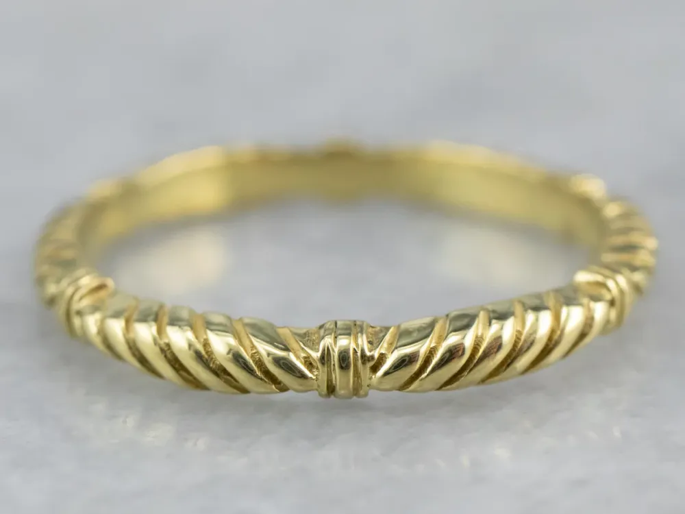 Rope Patterned Verguld Band Ring