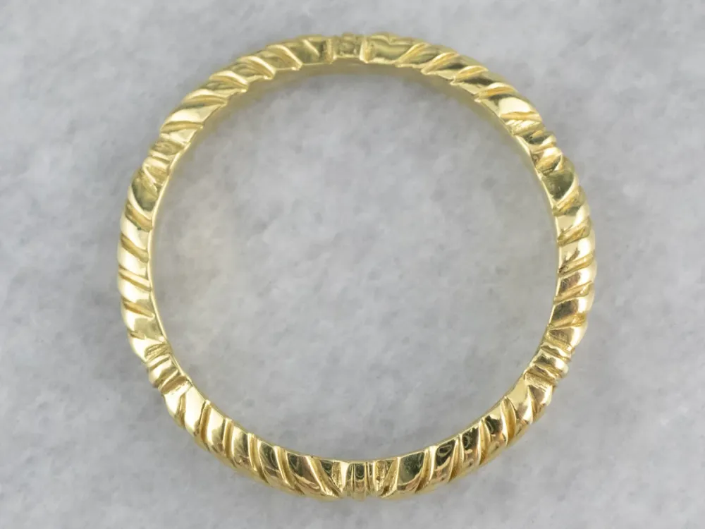 Rope Patterned Verguld Band Ring