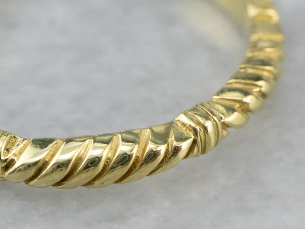 Rope Patterned Verguld Band Ring