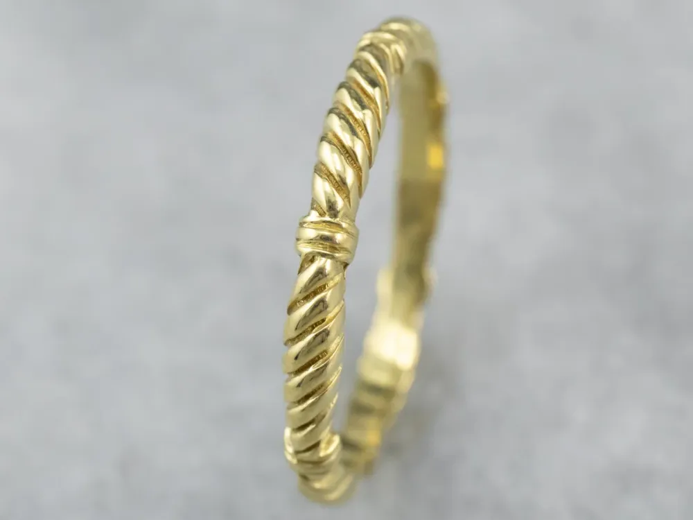 Rope Patterned Verguld Band Ring