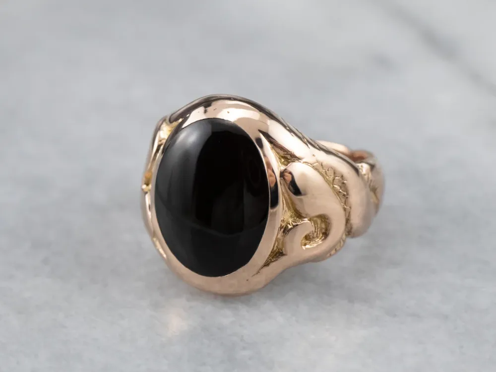 Sardonyx Rose Goud Snake Ring