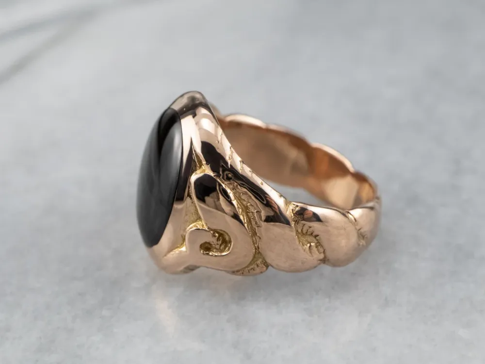 Sardonyx Rose Goud Snake Ring