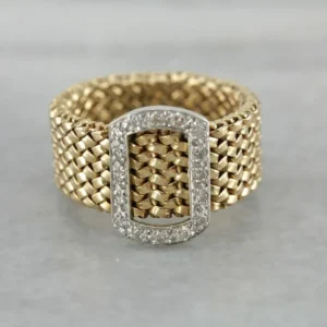Spacieux Gold Link Band Diamond Studded Buckle met CE-Keurmerk