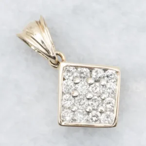 Sparkling Square Diamond Cluster Pendant met CE-Keurmerk