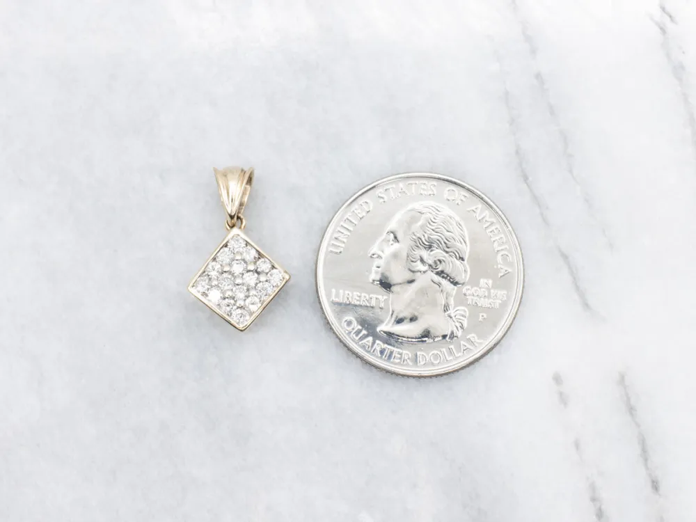 Sparkling Square Diamond Cluster Pendant met CE-Keurmerk