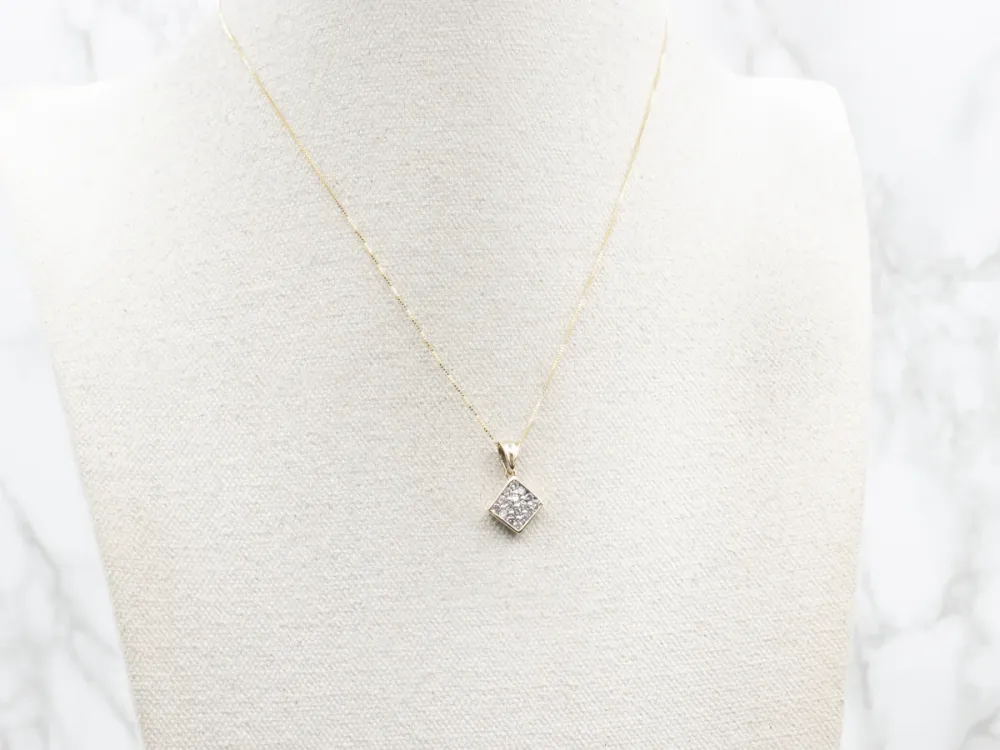 Sparkling Square Diamond Cluster Pendant met CE-Keurmerk