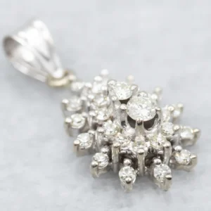 Sparkling White Gouden Diamond Cluster Pendant met CE-Keurmerk