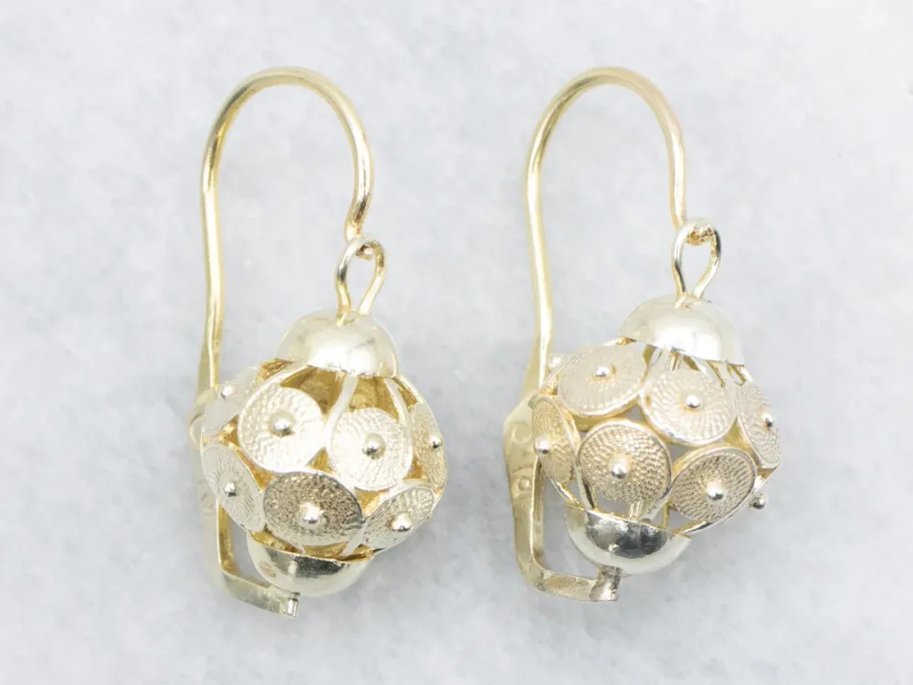 Sphere Drop Earrings Circle Details - DIN Norm