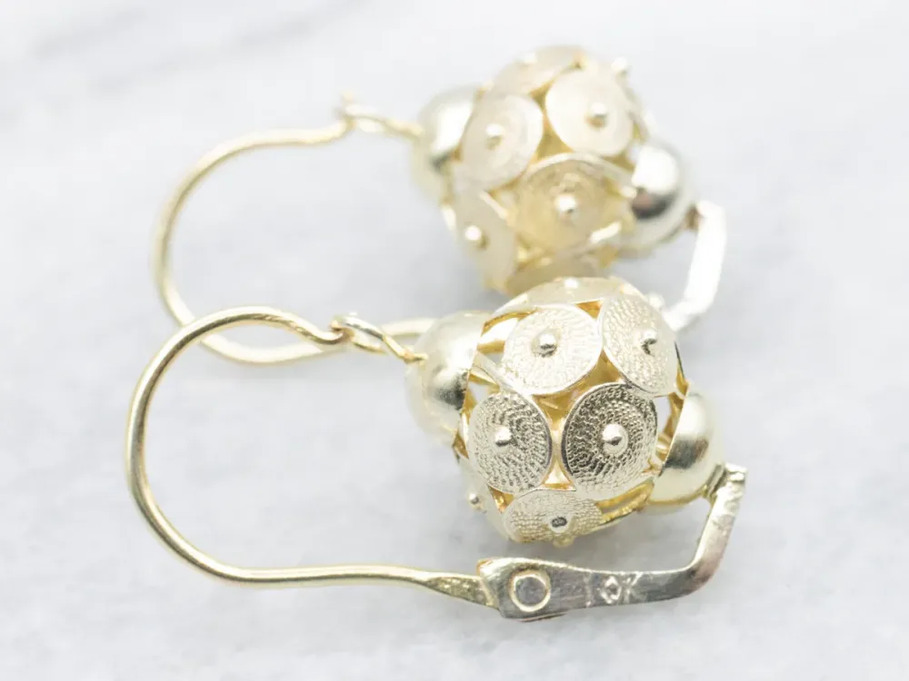 Sphere Drop Earrings Circle Details - DIN Norm