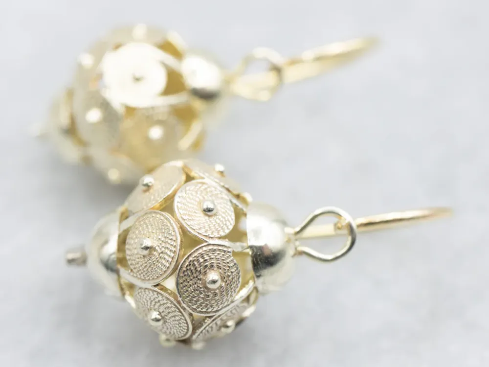 Sphere Drop Earrings Circle Details - DIN Norm