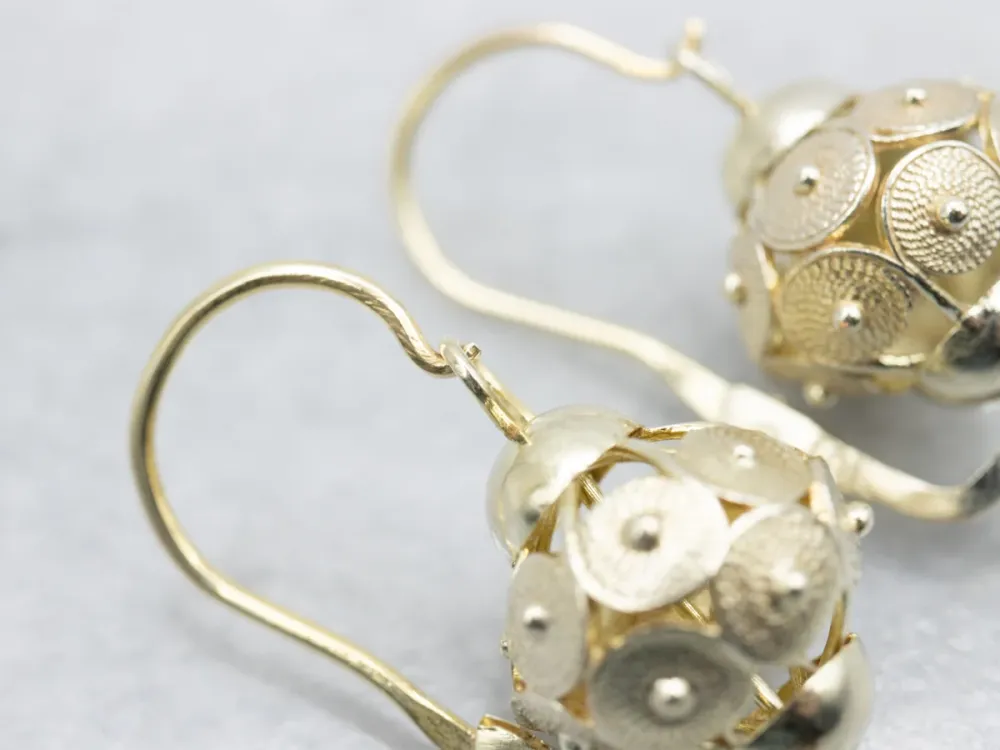 Sphere Drop Earrings Circle Details - DIN Norm
