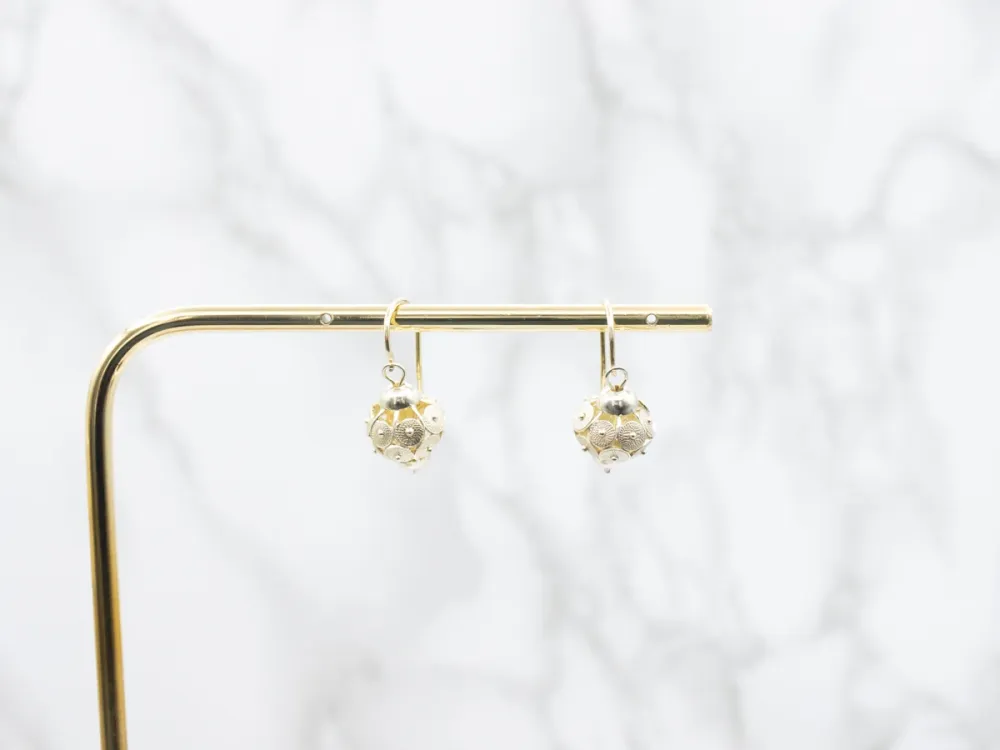Sphere Drop Earrings Circle Details - DIN Norm
