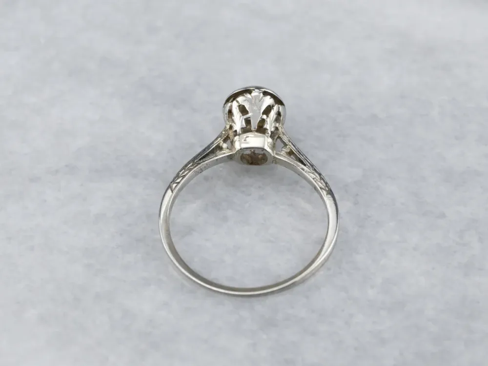 Starburst Deco Diamond Engagement Ring met CE-Keurmerk