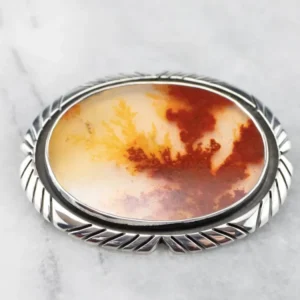 Sterling Silver Dendritic Quartz Pendant or Brooch