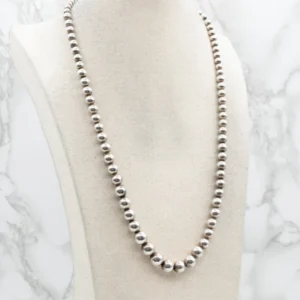Sterling Silver Graduated Bead Necklace