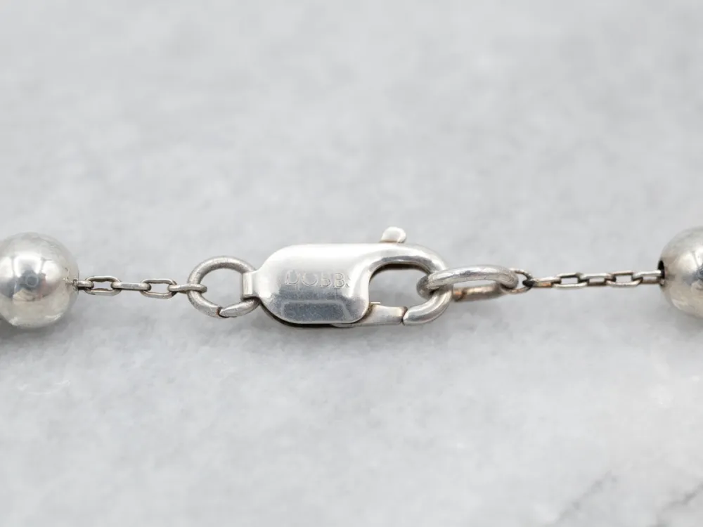 Sterling Silver Graduated Bead Necklace