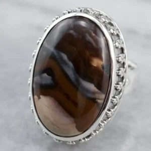 Sterling Silver Jasper Statement Ring