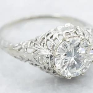 Stunning Art Deco Diamond Engagement Ring met CE-Keurmerk