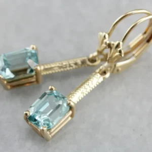 Stunning Art Nouveau and Modern Era Blauw Zircon Earrings