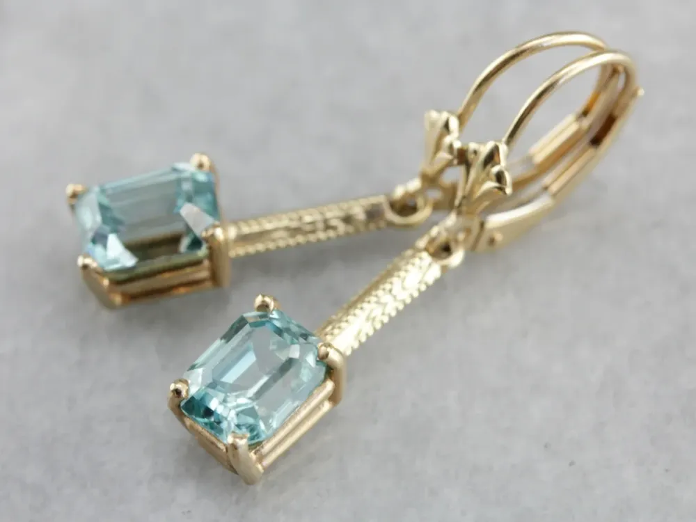Stunning Art Nouveau and Modern Era Blauw Zircon Earrings