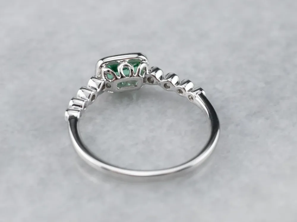 Sweet Mosgroen Tourmaline and Diamond Ring
