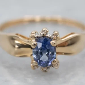 Sweet Oval Cut Sapphire Ring - DIN Norm