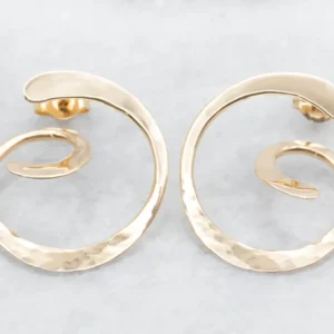 Swirling Gold Stud Earrings