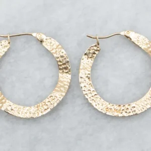 Textured Wave Hoop Earrings