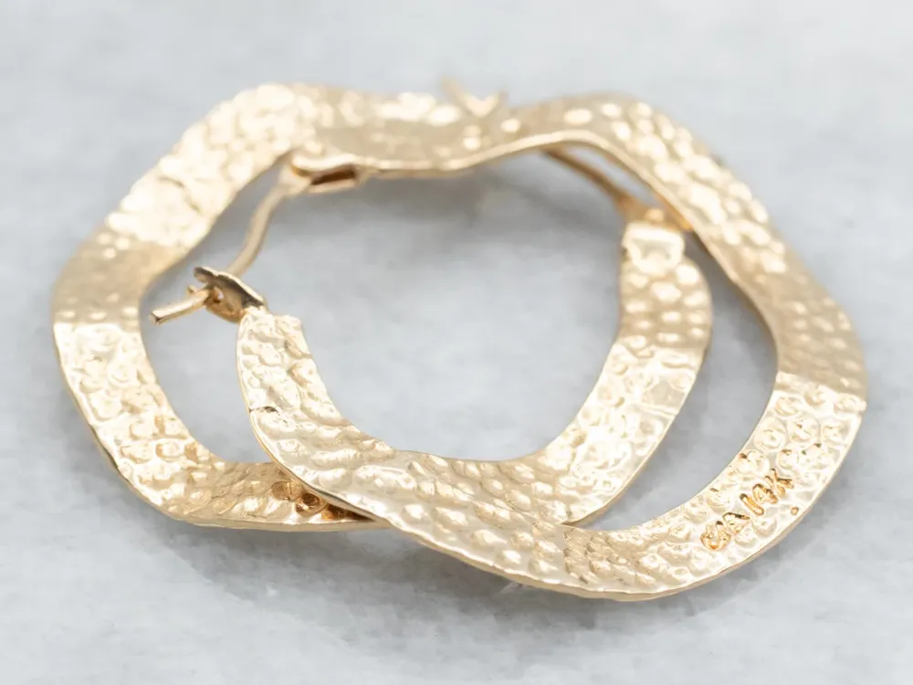 Textured Wave Hoop Earrings
