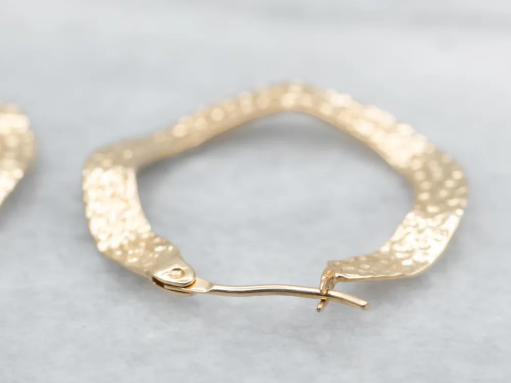 Textured Wave Hoop Earrings