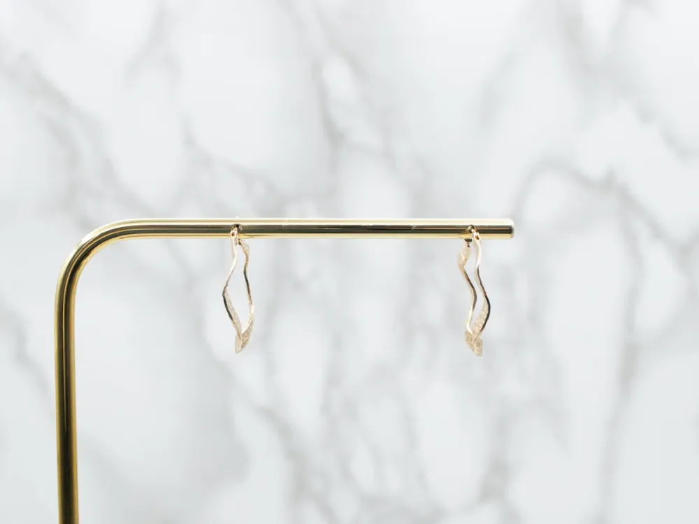 Textured Wave Hoop Earrings