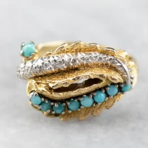 Turquoise and Diamond Statement Ring