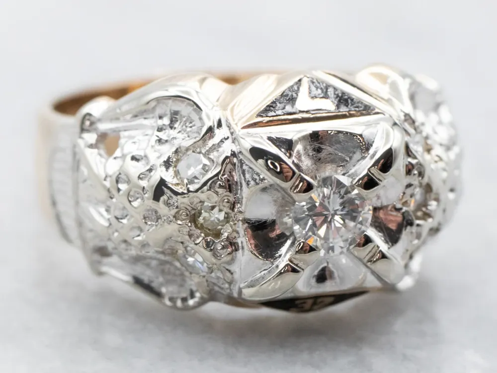 Van vroeger Diamond Masonic Ring