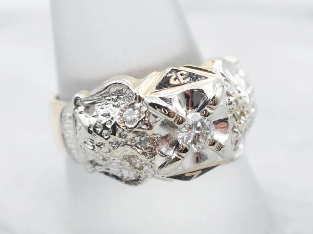Van vroeger Diamond Masonic Ring