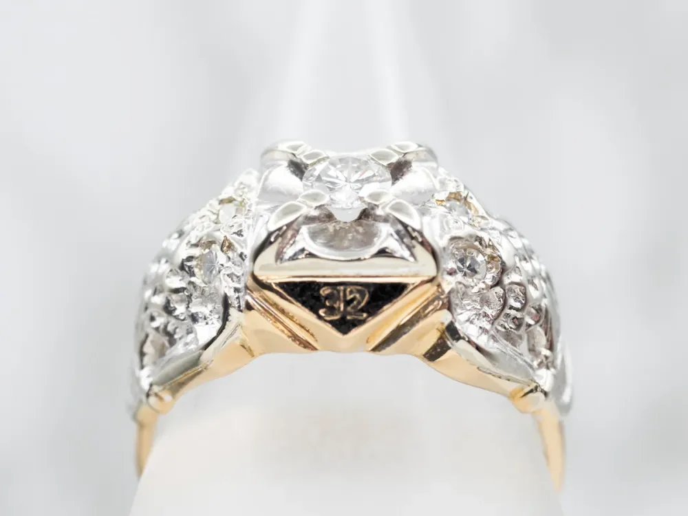 Van vroeger Diamond Masonic Ring