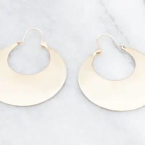 Verguld Flat Round Hoop Earrings