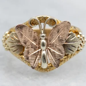 Vintage Black Hills Gold Butterfly Ring