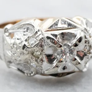 Vintage Diamond Masonic Ring