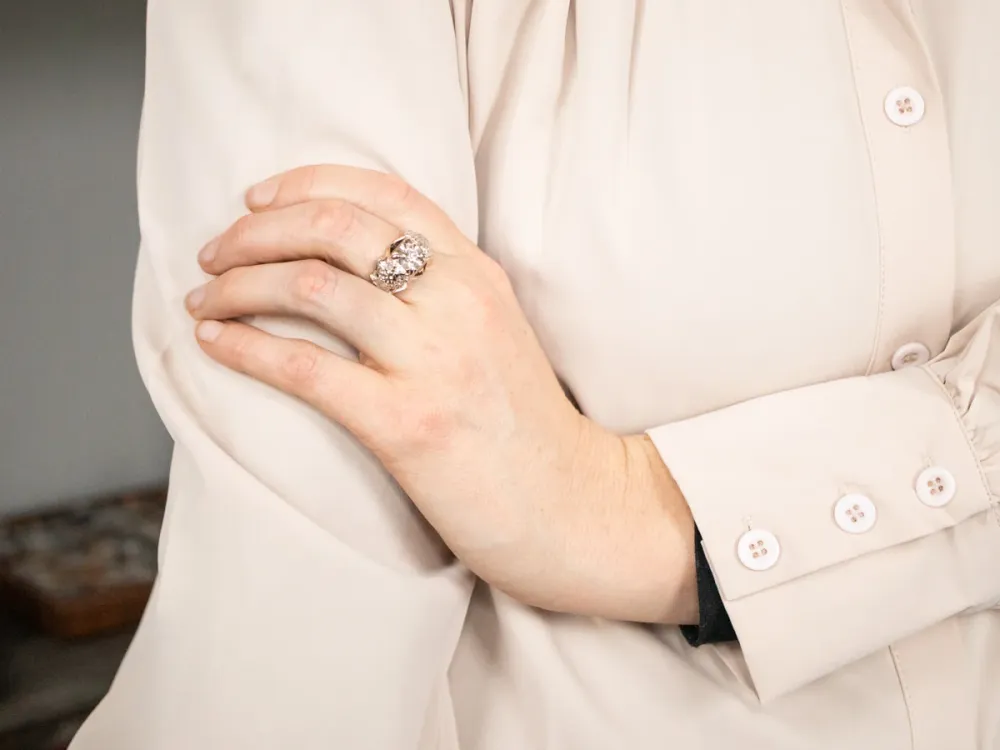 Vintage Diamond Masonic Ring