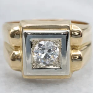 Vintage European Cut Diamond Solitaire Ring