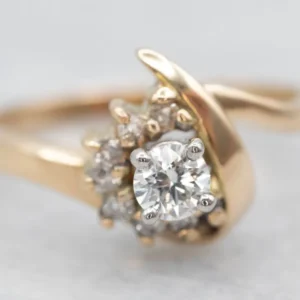 Vintage Gold Diamond Bypass Ring