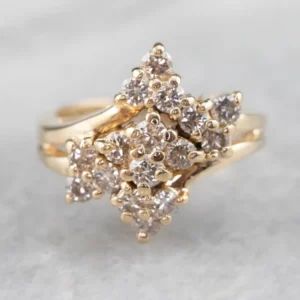 Vintage Gold Diamond Cluster Ring