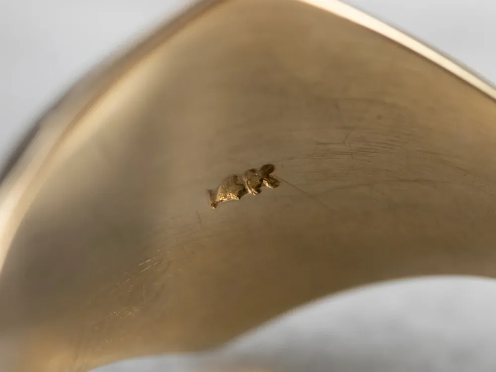Vintage Gold Hexagonal Signet Ring