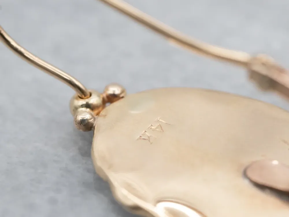 Vintage Gouden Cufflink Drop Earrings - DIN Norm